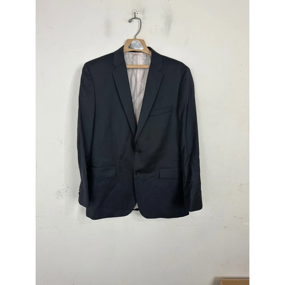 Brooks Brothers Red Fleece Navy Blue Wool Blazer Marzotto 44R Mens Sport Coat